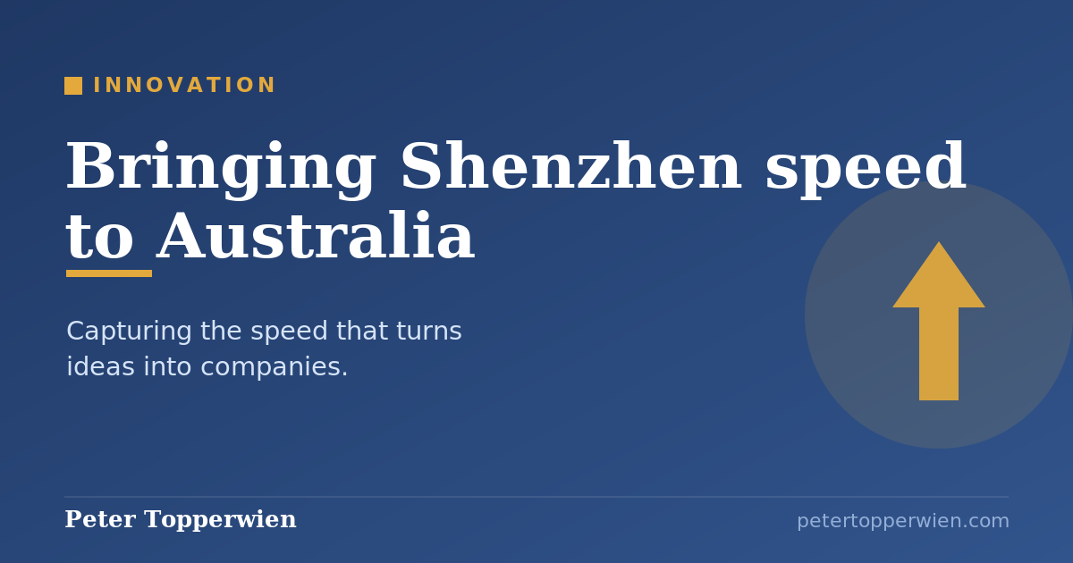 Bringing Shenzhen speed to Australia